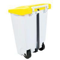 Poubelle mobile à pédale 80 L Blanc / Jaune  -  Manutan thumbnail image 6