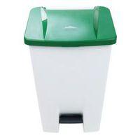 Poubelle mobile à pédale 80 L Blanc / Vert -  Manutan thumbnail image 7