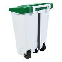 Poubelle mobile à pédale 80 L Blanc / Vert -  Manutan thumbnail image 10