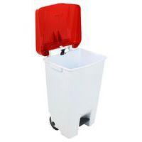 Poubelle mobile à pédale 80 L Blanc / Rouge -  Manutan thumbnail image 6