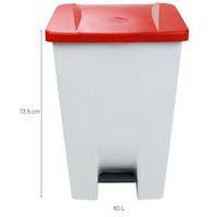 Poubelle mobile à pédale 80 L Blanc / Rouge -  Manutan thumbnail image 11