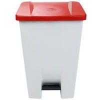 Poubelle mobile à pédale 80 L Blanc / Rouge -  Manutan thumbnail image 9