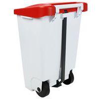 Poubelle mobile à pédale 80 L Blanc / Rouge -  Manutan thumbnail image 3