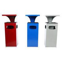 Cendrier et poubelle 38 L acier galva rouge thumbnail image 6