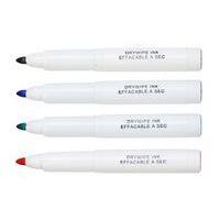 Sachet 4 marqueurs effaçables à sec PICHON, pointe ogive 4 mm  bleu, noir, rouge, vert - Image 4