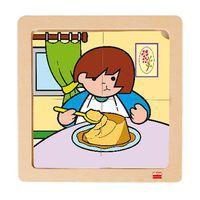 Lot 4 puzzles de 4 pièces en bois sur plateau plastique - Image 4