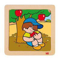 Lot 4 puzzles de 6 pièces en bois sur plateau plastique thumbnail image 4