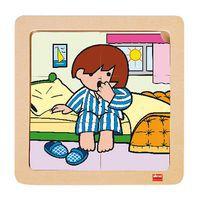 Lot 4 puzzles de 6 pièces en bois sur plateau plastique thumbnail image 5