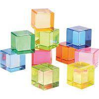 Lot 10 cubes transparents pour maison en bois - Eduplay