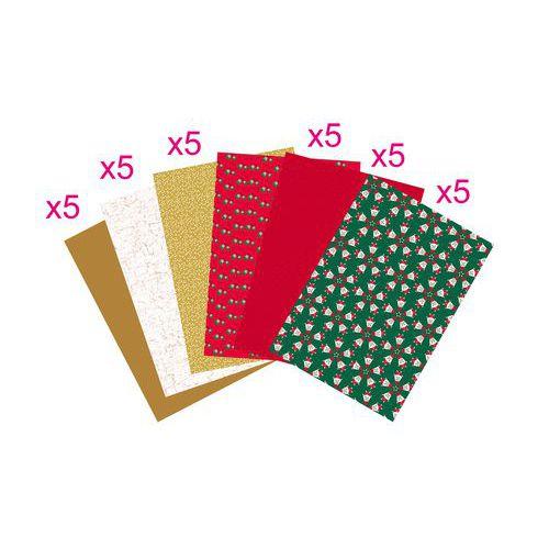 Illustration de : Pochette scolaire Noël 30 feuilles 30x40 cm - Décopatch