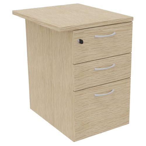 Caisson hauteur bureau 3T prof. 60 cm + top L50 cm Chêne Fil thumbnail image 1