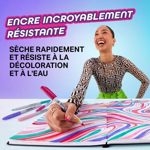 Illustration de : Blister 24 markers permanents glam pop - Sharpie