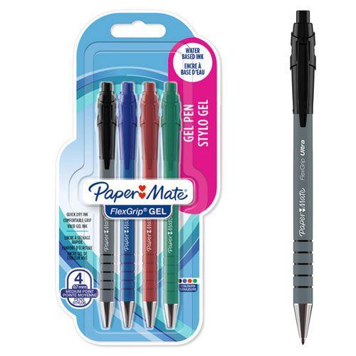 Blister 4 stylos gel Flex Grip rétractable assortis thumbnail image 1