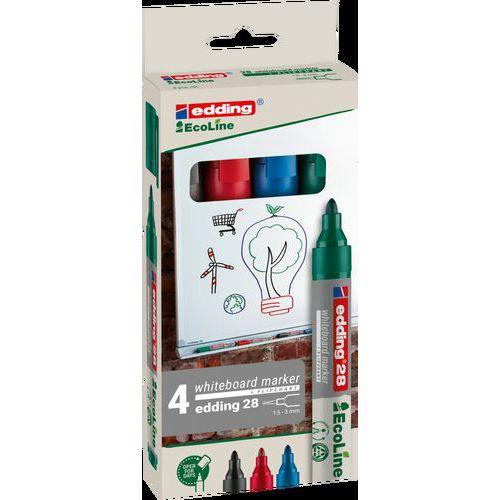 Illustration de : Pochette effaçable à sec 4 marqueurs 28 - Edding
