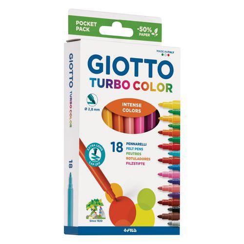 Etui 18 feutres Giotto Turbo color 18 couleurs différentes thumbnail image 1