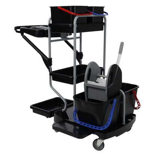Chariot de nettoyage avec porte-sac - 4 seaux et 1 presse thumbnail image 1