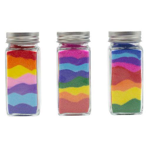 Illustration de : 10 flacons sable coloré extra-fin - 10 x 210g couleurs ass - O'color