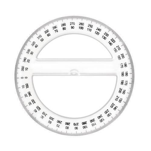 Rapporteur 360° 12 cm plastique transparent thumbnail image 1