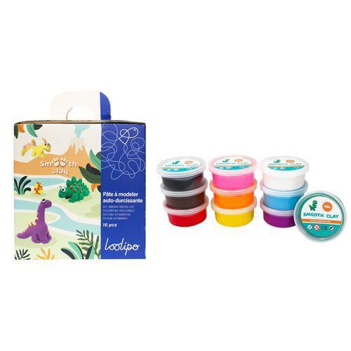 Illustration de : Lot de 10 x 40g pâte à modeler autodurcissante Smooth clay