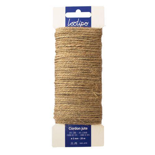 Carte cordon jute - 20 m - 2 mm - 1 coloris thumbnail image 1