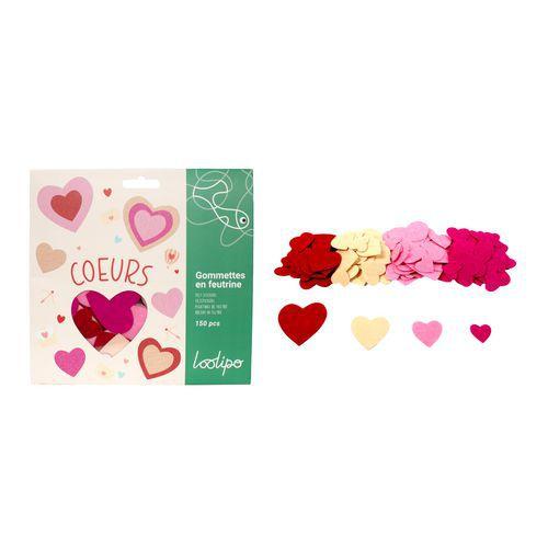 Pochette de 150 cœurs en feutrine adhésifs thumbnail image 1