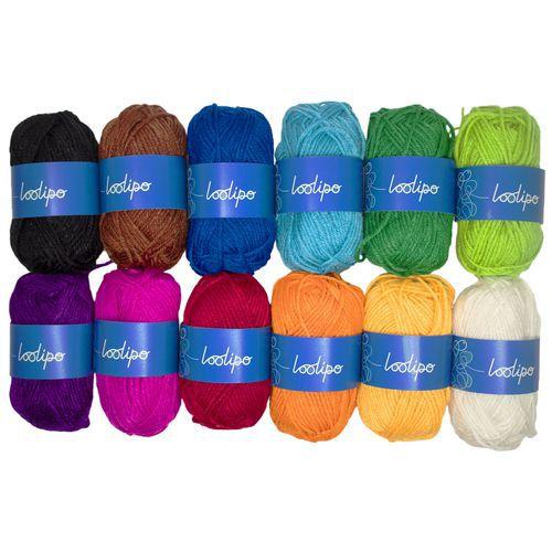 Lot 12 pelotes de laine 55m couleurs vives thumbnail image 1