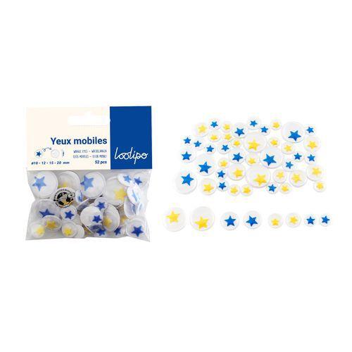 Sachet de 52 yeux mobiles adhésifs étoile ø 1 à 2 cm thumbnail image 1