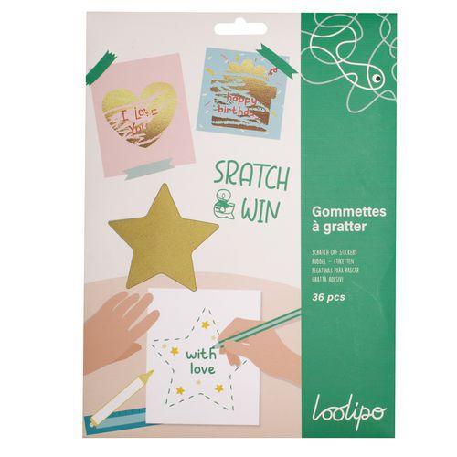 Pochette 36 gommettes à gratter environ 7 cm thumbnail image 1