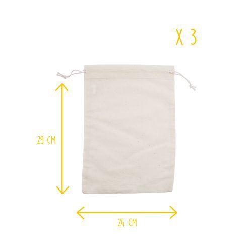 Sac à vrac biface coton/filet 24x29cm (lot de 3) thumbnail image 1