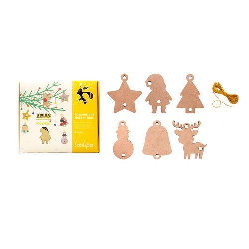 Assortiment 54 formes de Noel en bois (6 formes) thumbnail image 1