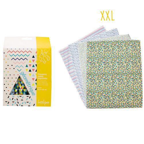 Coupon tissu 45,5x55 imprimés géométriques (lot de 4) thumbnail image 1