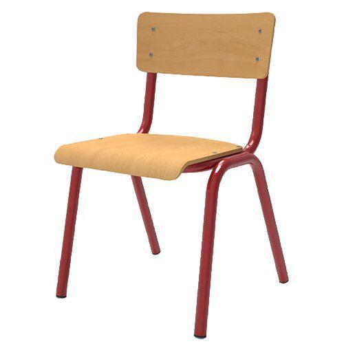 Chaise scolaire Forum 4 pieds T3 l'unité 3000 rouge thumbnail image 1