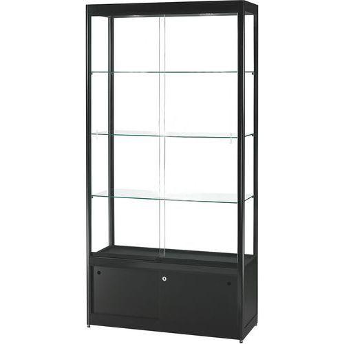 Vitrine d'exposition 1000x400x2000mm et placard - Noir thumbnail image 1