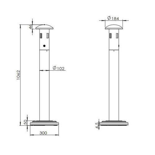 Illustration de : Cendrier colonne sur socle à poser - 11L - Manutan Expert