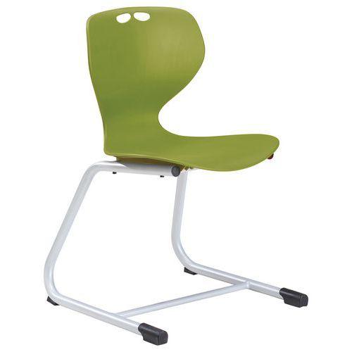 Illustration de : Chaise Coque Mahia2 appui sur table acier - Manutan Expert