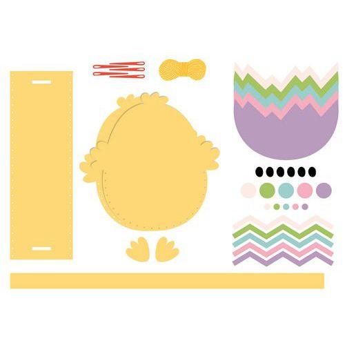 Illustration de : Lot de 5 sacs poussin en feutrine à coudre - Loolipo