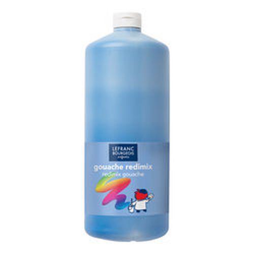 Flacon 2 litres gouache redimix lefranc bourgeois - bleu primaire (cyan) thumbnail image 1