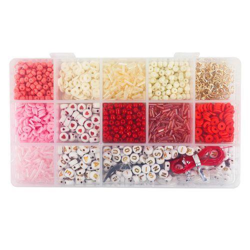 Illustration de : Maxi pack 1800 perles Love - Loolipo