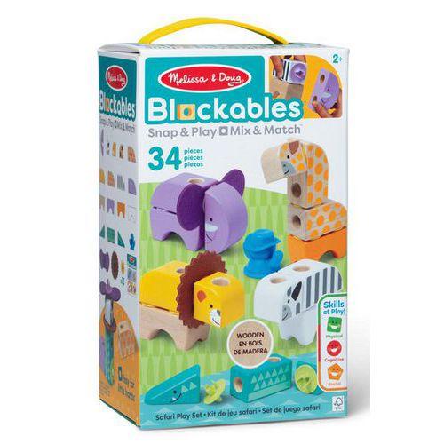 Illustration de : Lot 34 blocs en bois safari - Melissa & Doug