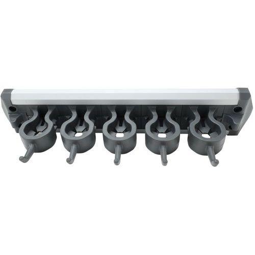 Illustration de : Porte balais 5 encoches auto-agrippantes - Manutan Expert