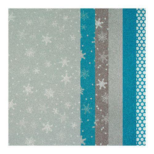 Illustration de : Assortiment de 6 feuilles adhésives pailletées givrées - Cléopâtre