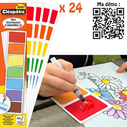 Illustration de : 168 blocs de peinture aquarelle en 24 feuilles détachables - Cléopâtre
