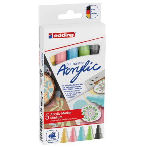 Etui 5 marqueurs Acrylic 5100 pastel pointe ogive thumbnail image 1