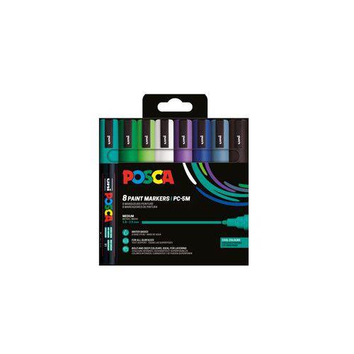 Set de 8 marqueurs pointe moyenne POSCA couleurs froides thumbnail image 1