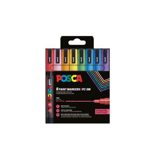 Set 8 marqueurs Posca pailletés pointe conique fine 1.5 mm thumbnail image 1