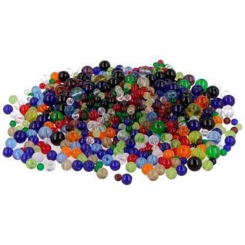 Illustration de : Boite de 300 g de perles de verre rondes dia 4, 6 et 8 mm - Innspiro