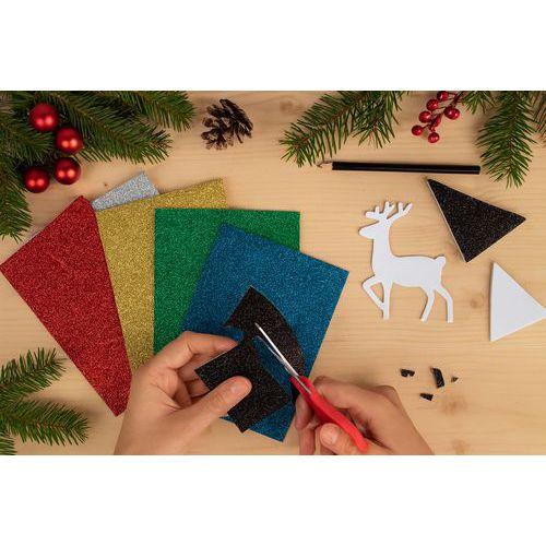 Illustration de : Set 12 feuilles mousse EVA 40 x 60 cm pailleté non adhésif - Innspiro