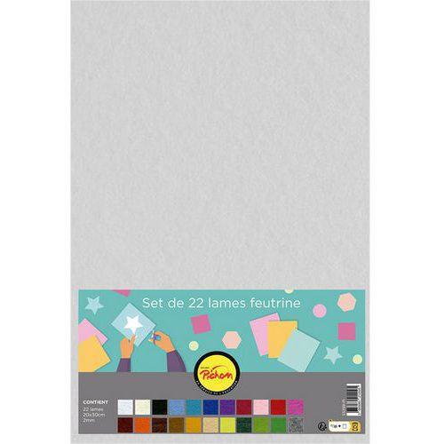 Illustration de : Set de 22 lames de feutrine 2 mm 20 x 30 cm - Pichon