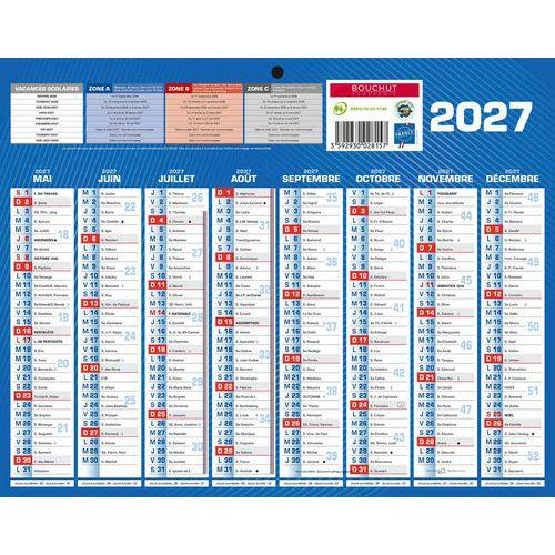 Illustration de : Mini calendrier recto verso 21 x 26,5 cm 2026-2027 - Bouchut