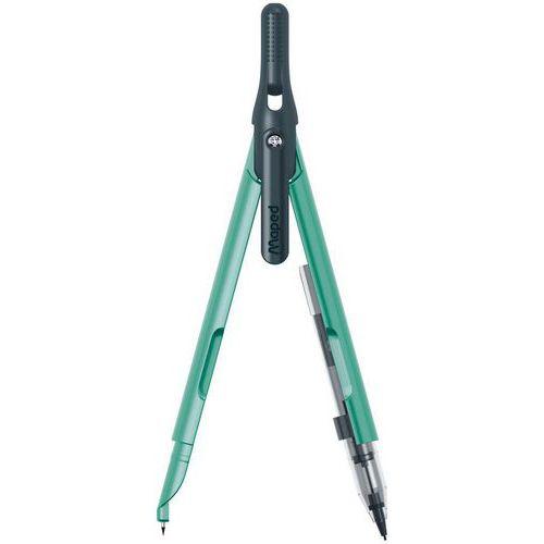 Illustration de : Compas métal à mine automatique - Maped